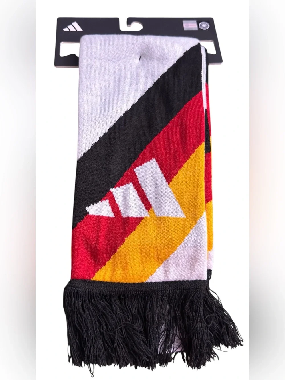 Adidas Germany DFB Scarf with Federation Crest - Black, Red, Yellow, White.